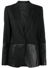 Helmut Lang leather-panelled blazer