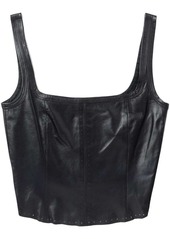 Helmut Lang leather sleeveless corset top