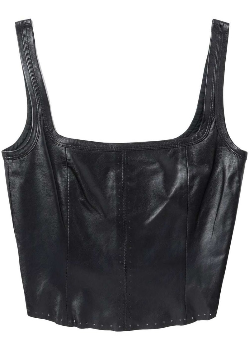 Helmut Lang leather sleeveless corset top