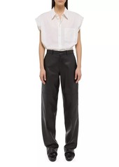 Helmut Lang Leather Straight-Leg Pants