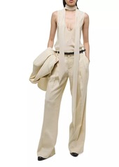 Helmut Lang Linen-Blend Pleated Trousers