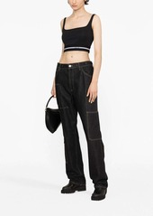 Helmut Lang logo-band cropped top