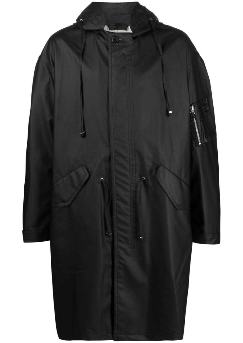 Helmut Lang logo-print drawstring parka