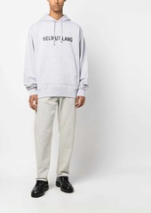 Helmut Lang logo-print stretch-cotton hoodie