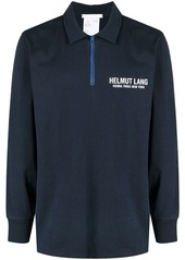 Helmut Lang logo-print zip-up polo shirt