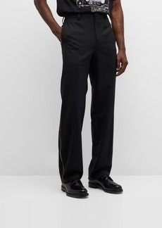 Helmut Lang Men's Stretch Twill Pants with Logo Taping