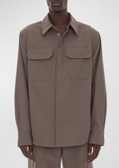 Helmut Lang Men's Wool-Blend Military Shirt