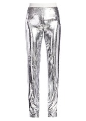 Helmut Lang Metallic Velvet Straight-Leg Pants
