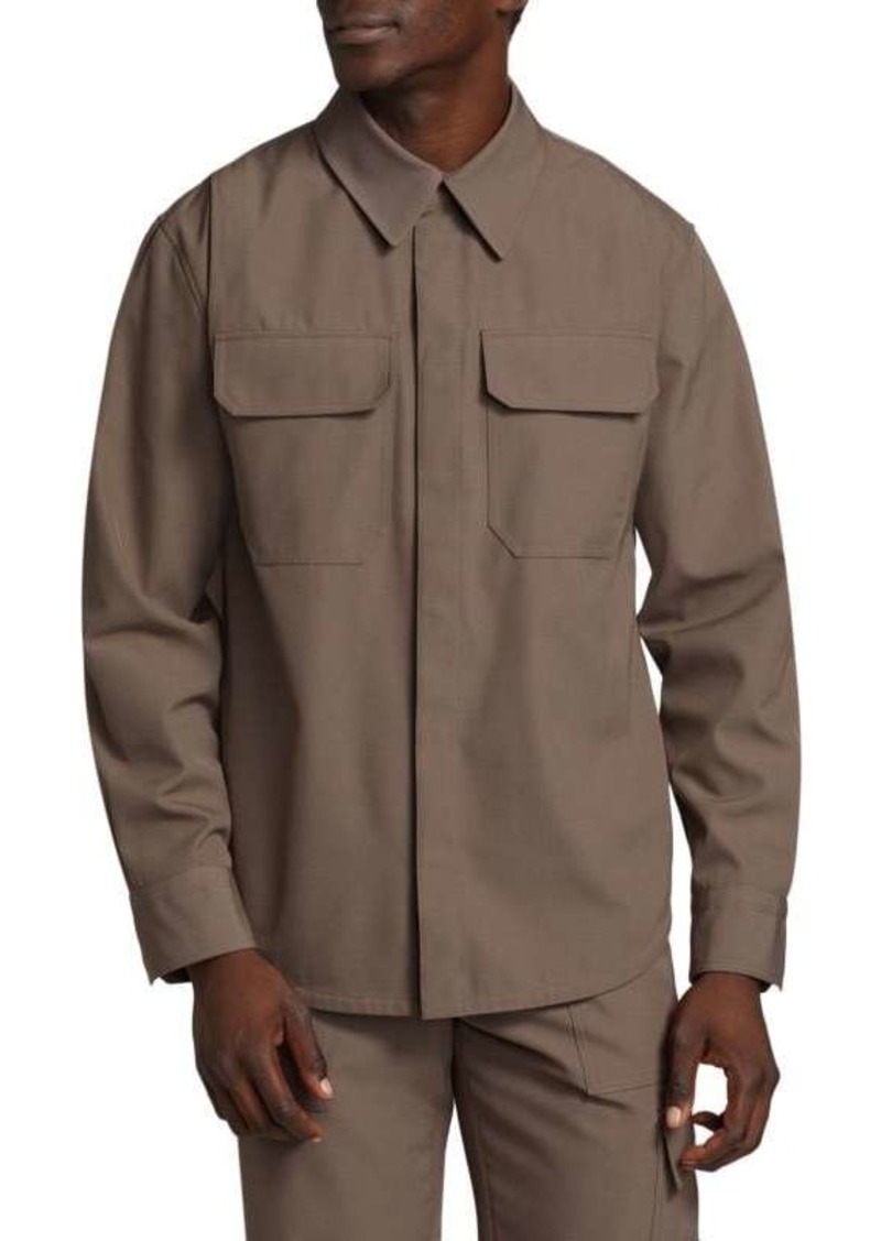 Helmut Lang Military Wool Blend Utility Shirt