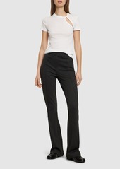 Helmut Lang Mélange Viscose Blend Bootcut Pants