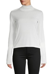 Helmut Lang Mockneck Long-Sleeve Silk & Cotton-Blend Sweater