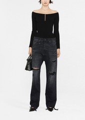 Helmut Lang Off-the-Shoulder ribbed knit top