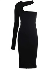 Helmut Lang one-sleeve cut-out fitted dress