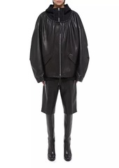 Helmut Lang Oversized Leather Drawstring Jacket