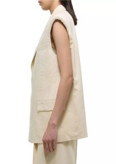 Helmut Lang Oversized Linen-Blend Blazer Vest