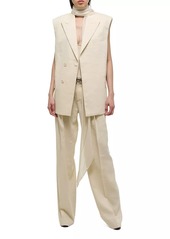 Helmut Lang Oversized Linen-Blend Blazer Vest