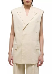 Helmut Lang Oversized Linen-Blend Blazer Vest