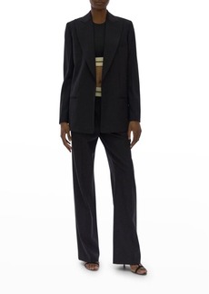 Helmut Lang Padded-Shoulder Open Front Blazer