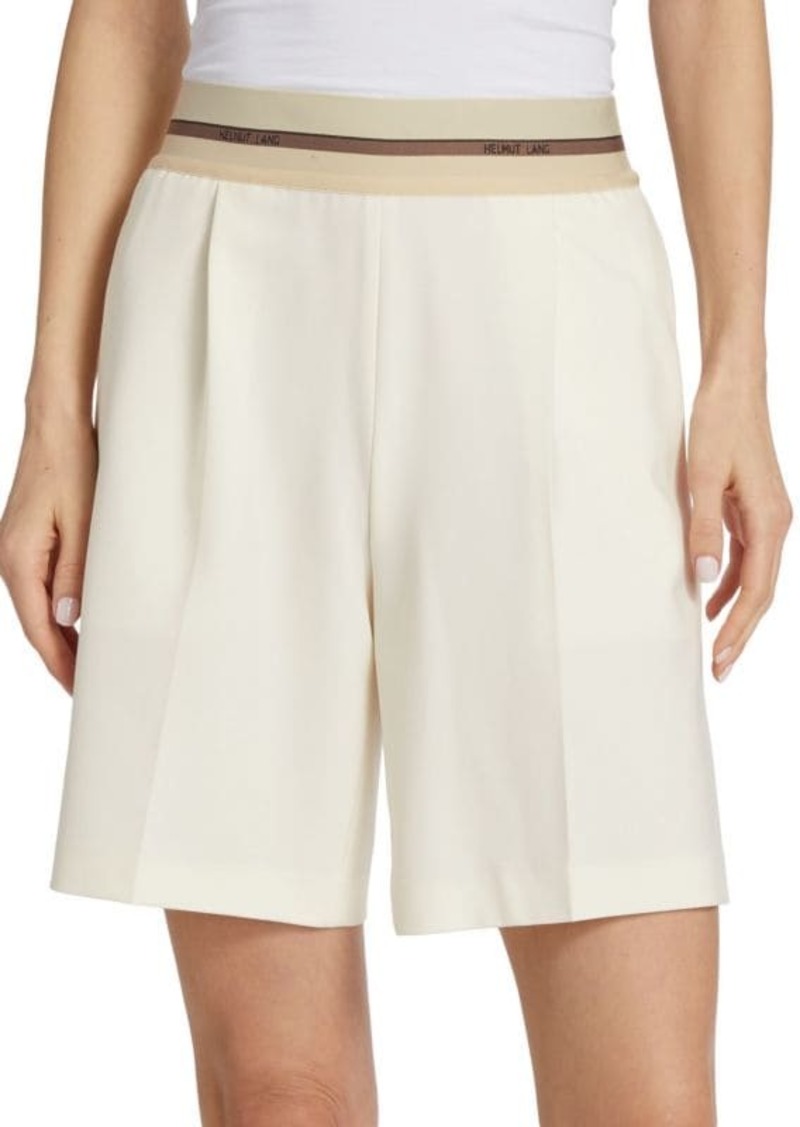 Helmut Lang Pleated Virgin Wool Blend Shorts