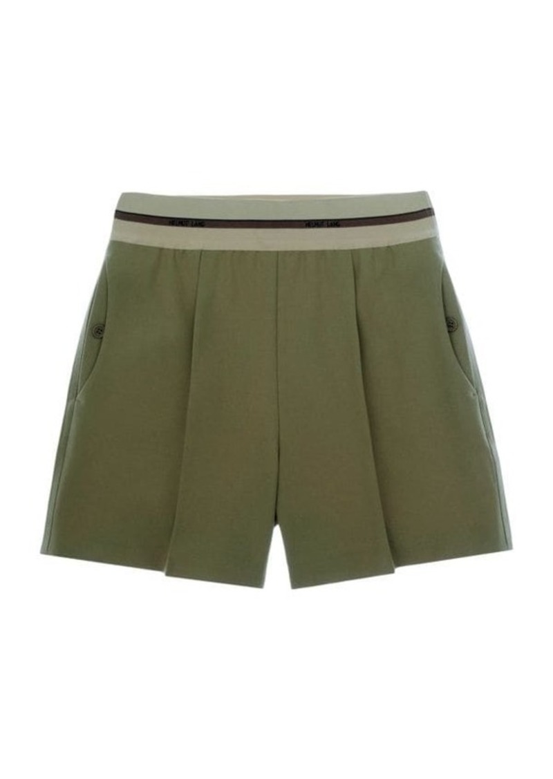 Helmut Lang Pleated Virgin Wool Blend Shorts