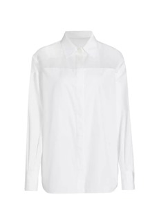 Helmut Lang Poplin Cotton Sheer Yoke Tuxedo Shirt