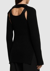 Helmut Lang Rib Knit Stretch Cotton Shrug