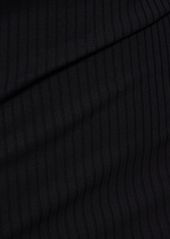 Helmut Lang Ribbed Cotton Jersey Midi Dress