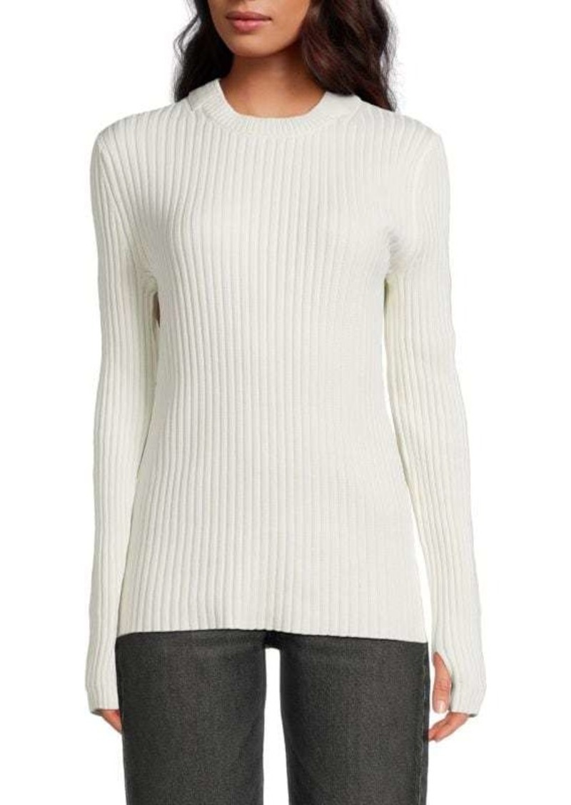 Helmut Lang Ribbed Cut-Out Crewneck Sweater