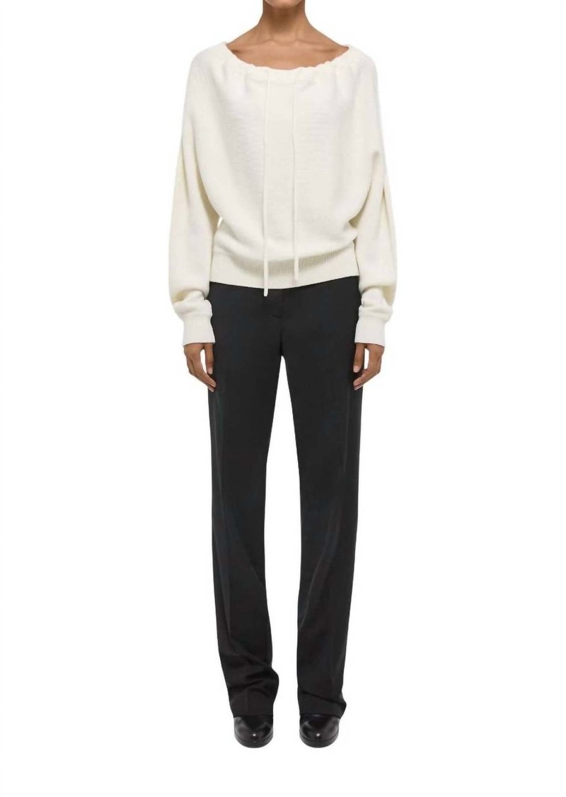 Helmut Lang Ruched Dolman Sweater In White