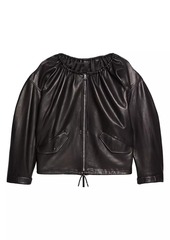 Helmut Lang Ruched Leather Jacket