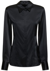 Helmut Lang Seamed Slash Stretch Silk Shirt