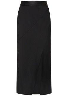 Helmut Lang Seamed Wool Midi Skirt