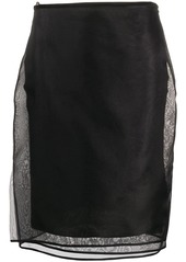 Helmut Lang sheer multiple layered silk skirt
