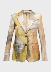 Helmut Lang Sheer Printed Blazer