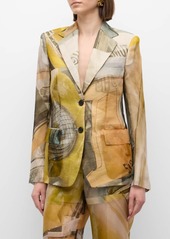 Helmut Lang Sheer Printed Blazer