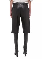 Helmut Lang Side-Zip Leather Shorts