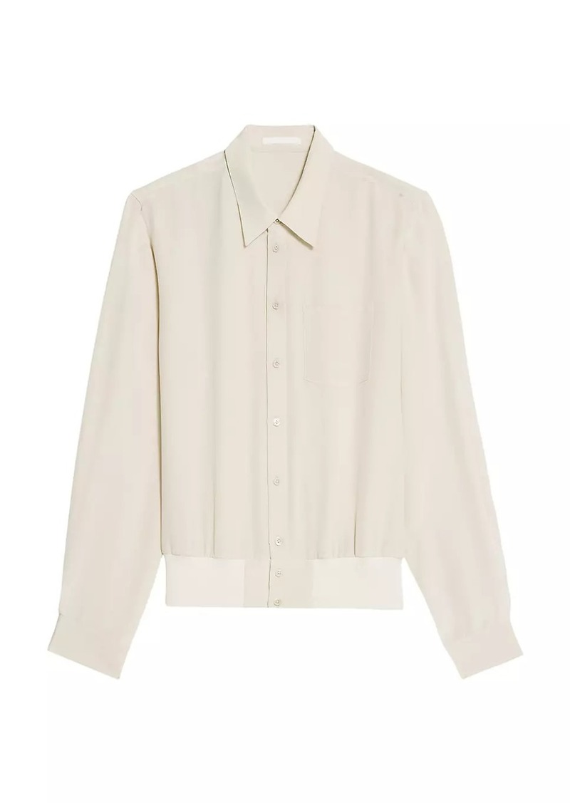 Helmut Lang Silk Bomber-Style Shirt