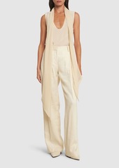 Helmut Lang Silk Tank Top W/scarf