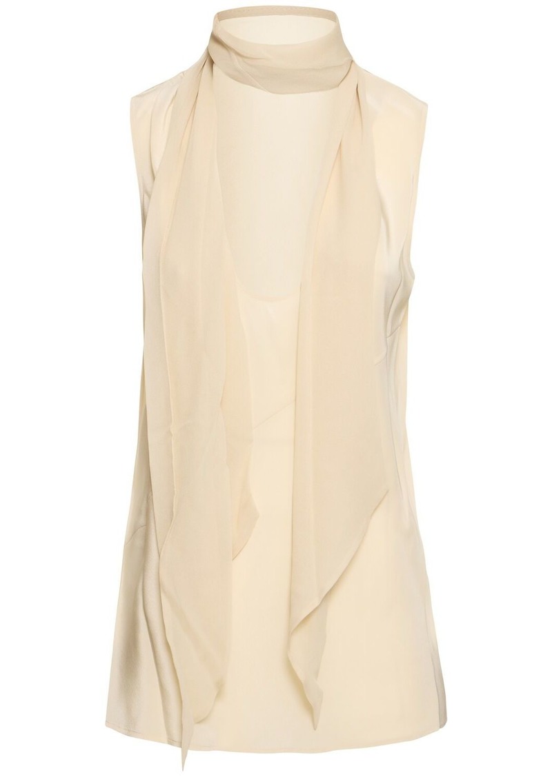 Helmut Lang Silk Tank Top W/scarf