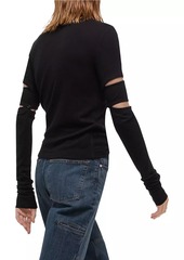 Helmut Lang Slash Knit Long-Sleeve Top