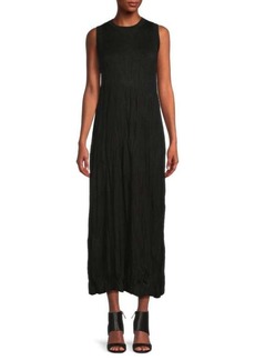 Helmut Lang Sleeveless Crushed Wool Blend Maxi Dress