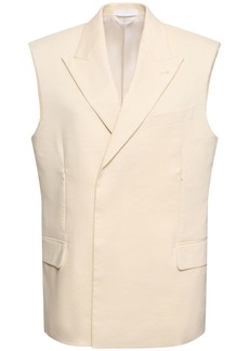 Helmut Lang Sleeveless Linen Blend Blazer