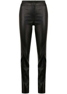 Helmut Lang slit-cuff leather trousers