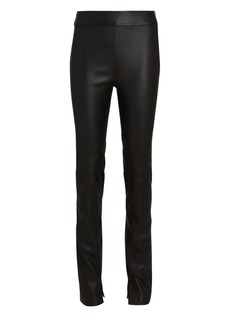 Helmut Lang Slit High-Rise Leather Pants