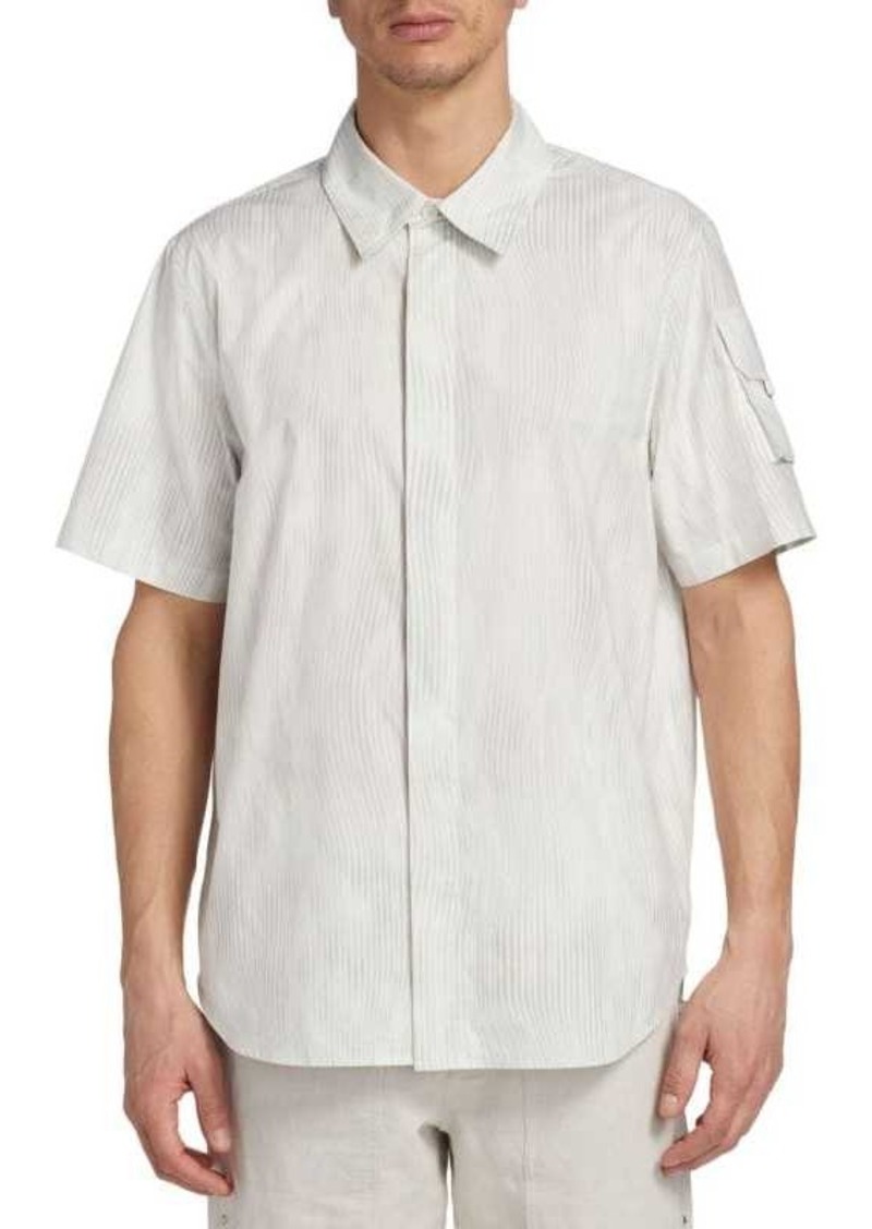 Helmut Lang Striped Short Sleeve Cargo Shirt