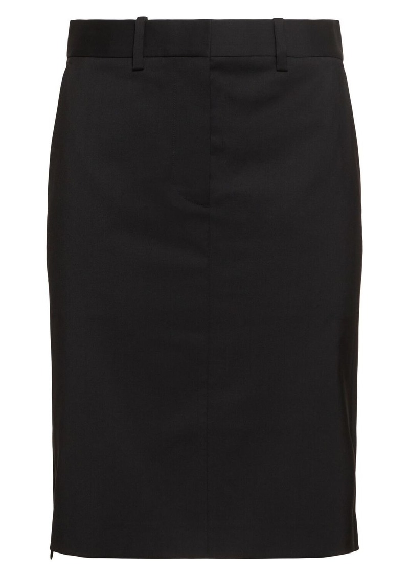 Helmut Lang Tailored Wool Midi Skirt