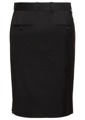 Helmut Lang Tailored Wool Midi Skirt