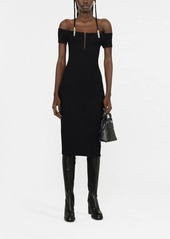 Helmut Lang teardrop-neckline midi dress