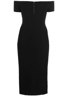 Helmut Lang teardrop-neckline midi dress