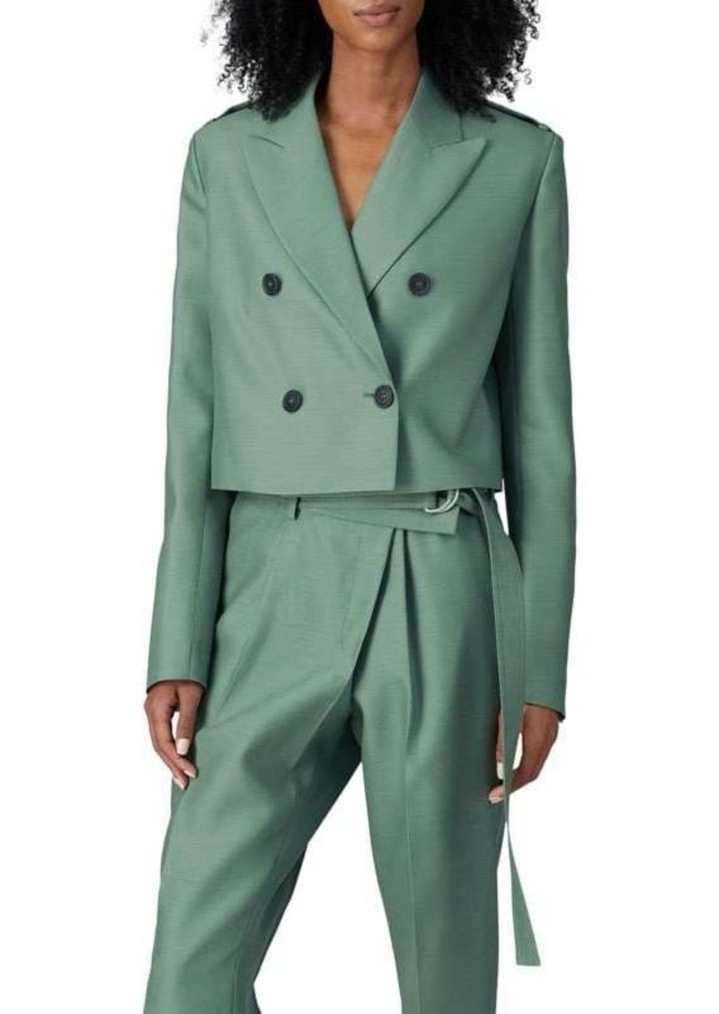 Helmut Lang Virgin Wool & Silk Cropped Blazer